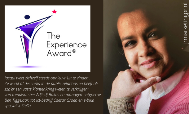 Jacqui genomineerd! The Experience Award 2020